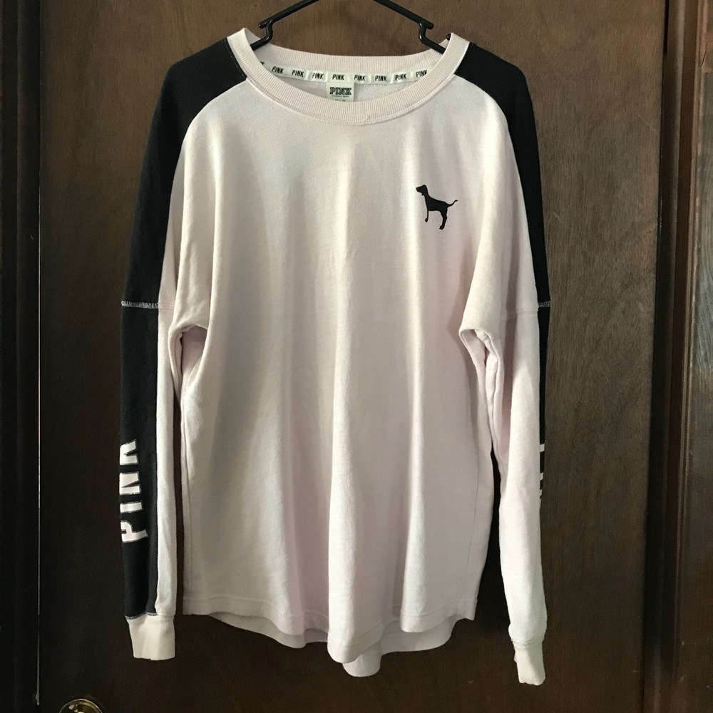 Light pink and black PINK sweater